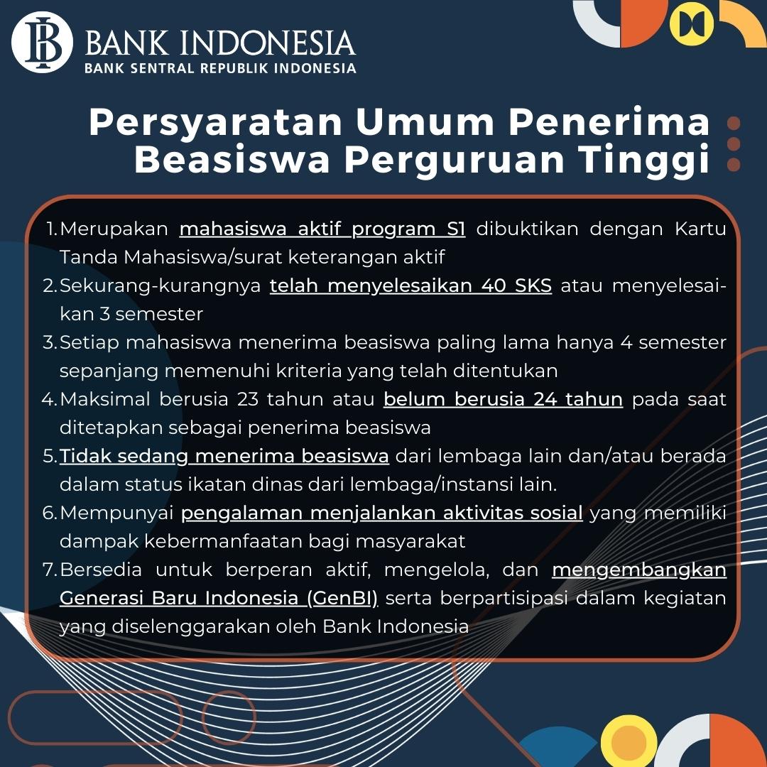 Seleksi Beasiswa Bank Indonesia 2023