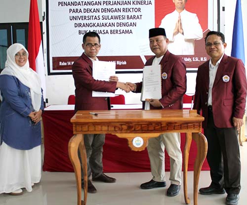 Tingkatkan Kinerja, Rektor Prof Abdy Teken Perjanjian Kinerja dengan Para Dekan