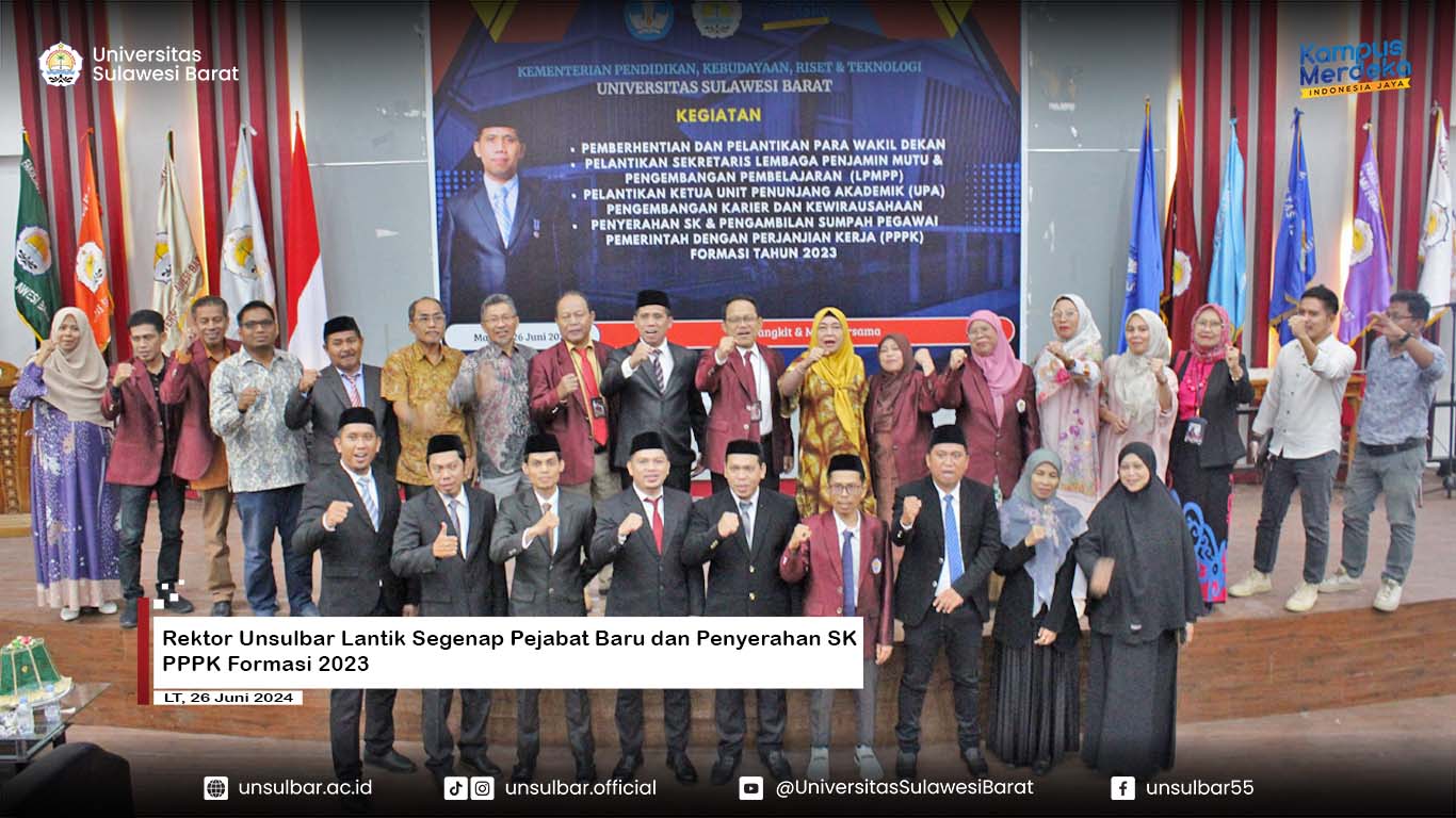 Rektor Unsulbar Lantik Segenap Pejabat Baru dan Penyerahan SK PPPK Formasi 2023
