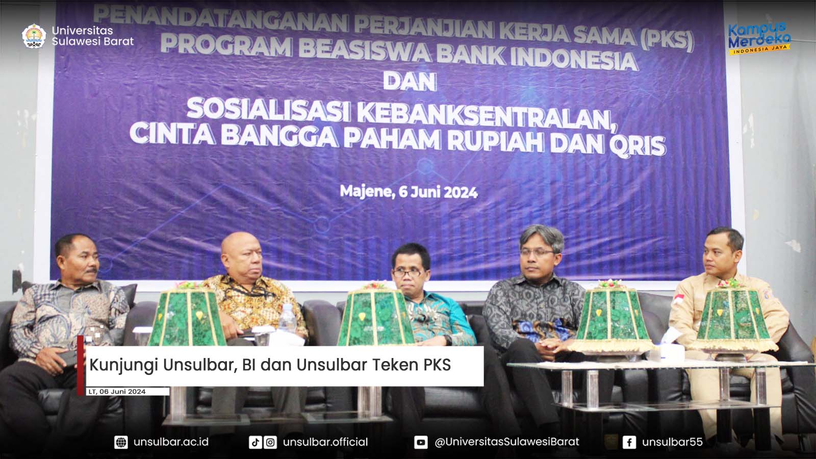 Kunjungi Unsulbar, BI dan Unsulbar Teken PKS