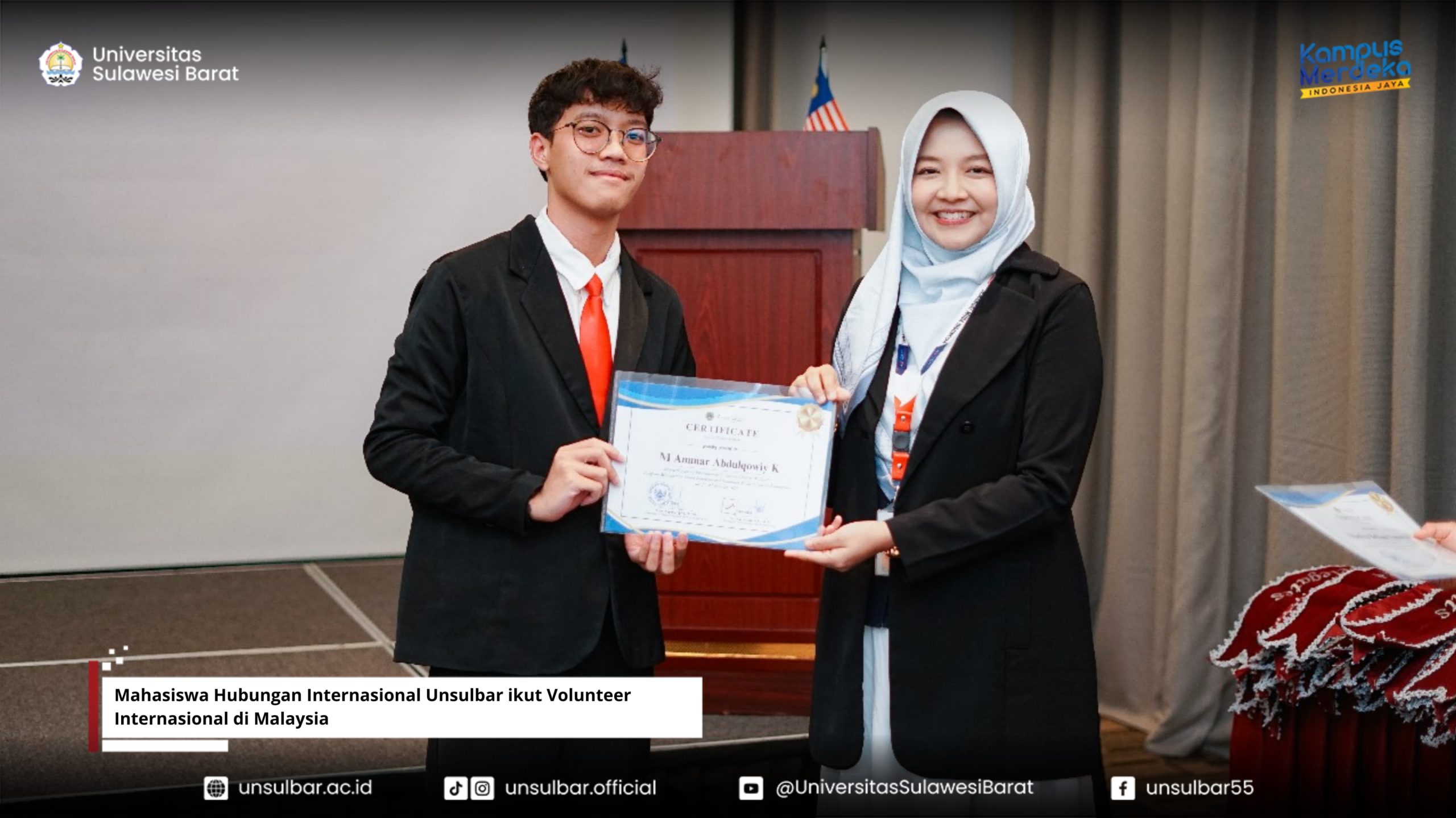 Cerita Ammar, Mahasiswa HI Unsulbar Ikuti Volunteer Internasional di Malaysia