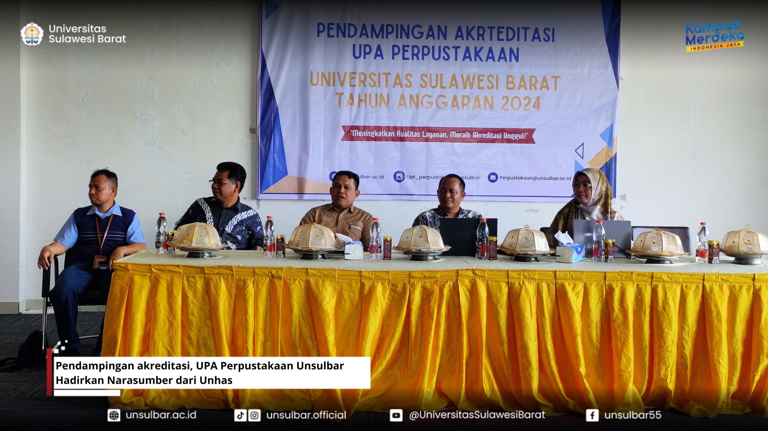 Pendampingan akreditasi, UPA Perpustakaan Unsulbar Hadirkan Narasumber dari Unhas