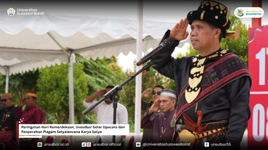 Peringatan Hari Kemerdekaan, Unsulbar Gelar Upacara dan  Penyerahan Piagam Satyalancana Karya Satya
