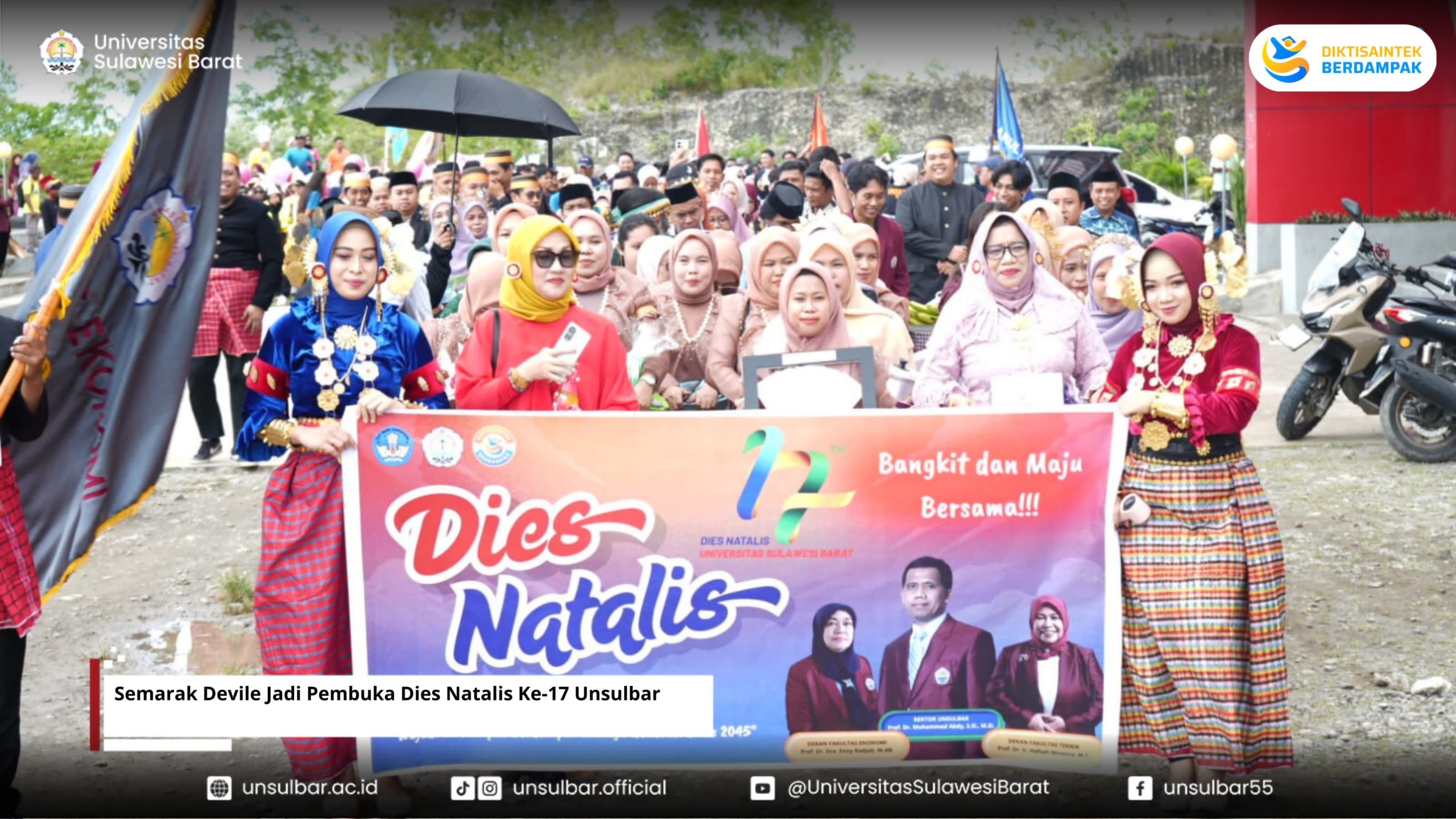 Semarak Devile Jadi Pembuka Dies Natalis Unsulbar Ke-17