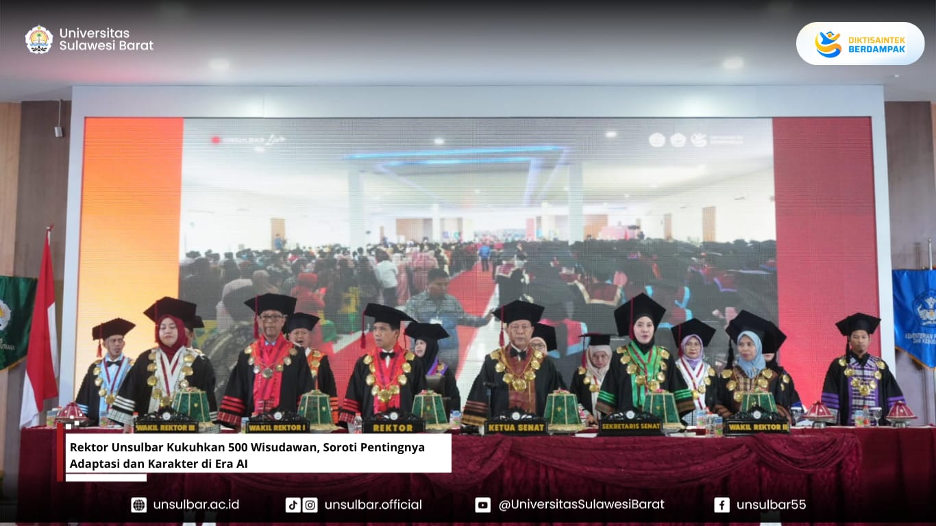 Rektor Unsulbar Kukuhkan 500 Wisudawan, Soroti Pentingnya Adaptasi dan Karakter di Era AI