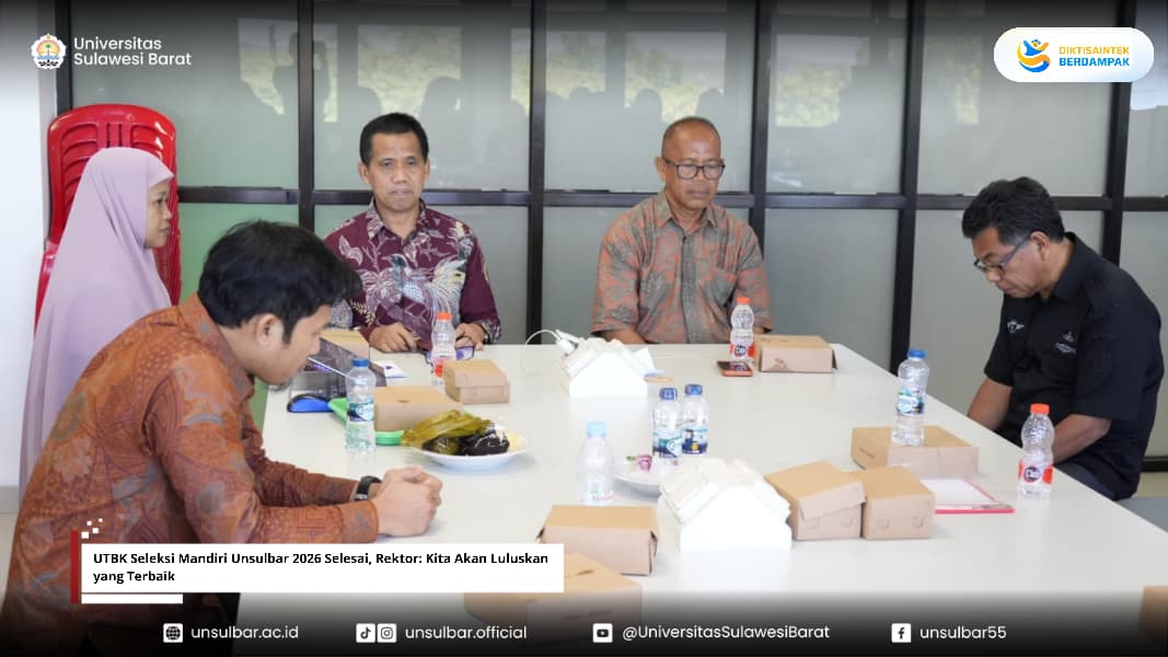 UTBK Seleksi Mandiri Unsulbar 2026 Selesai, Rektor: Kita Akan Luluskan yang Terbaik