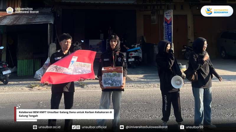 Kolaborasi BEM KMFT Unsulbar Galang Dana untuk Korban Kebakaran di Galung Tengah