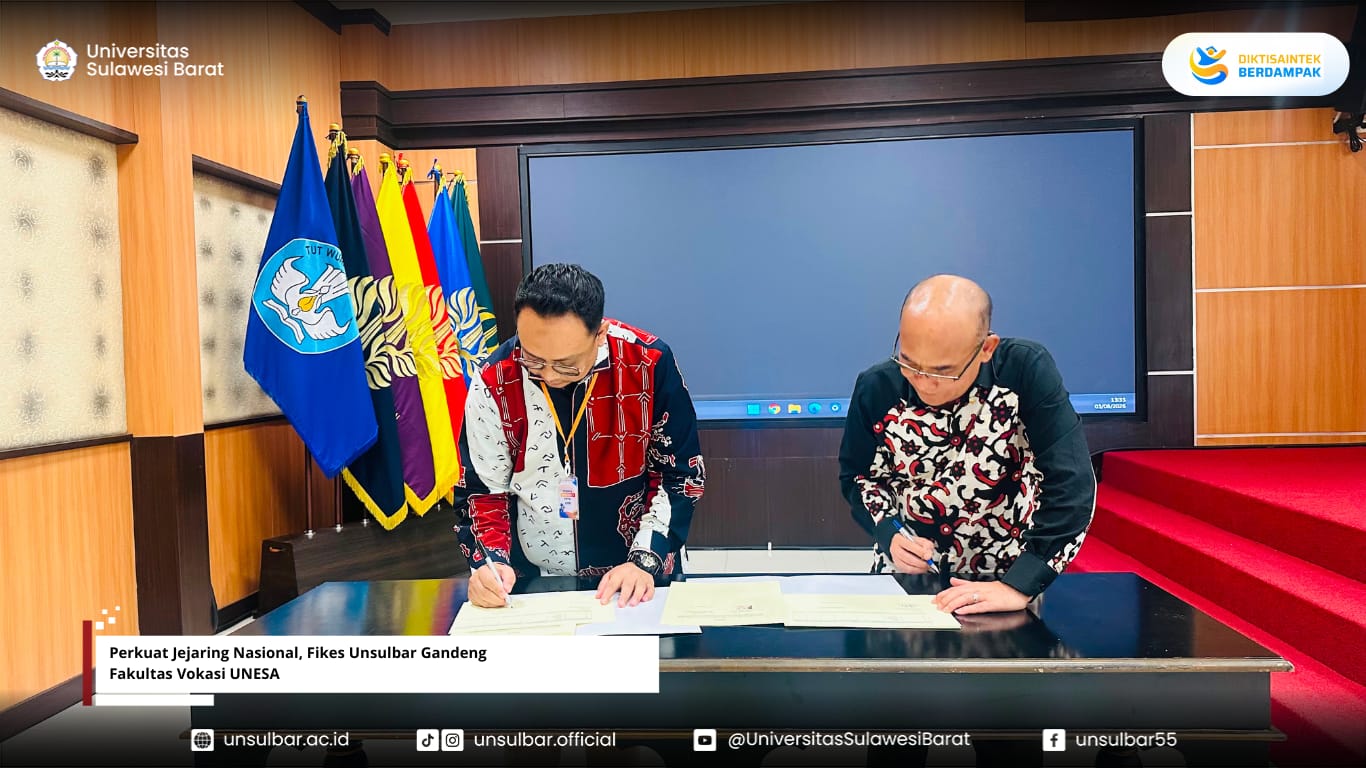 Perkuat Jejaring Nasional, Fikes Unsulbar Gandeng Fakultas Vokasi UNESA