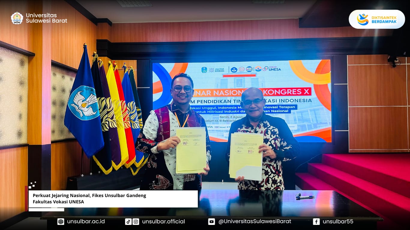 Perkuat Jejaring Nasional, Fikes Unsulbar Gandeng Fakultas Vokasi UNESA