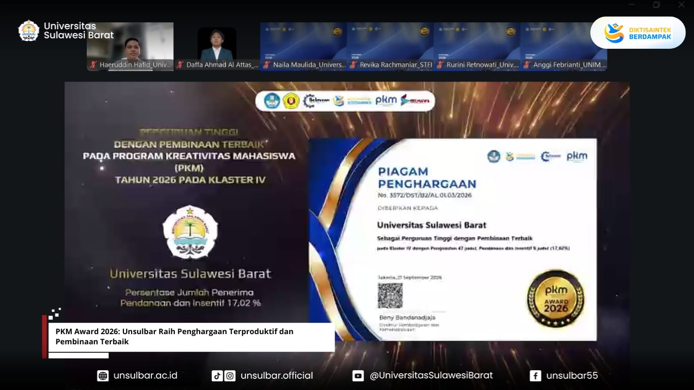 PKM Award 2026: Unsulbar Raih Penghargaan Terproduktif dan Pembinaan Terbaik