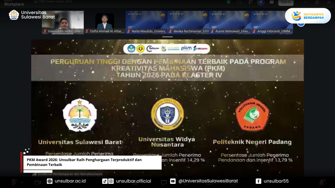 PKM Award 2026: Unsulbar Raih Penghargaan Terproduktif dan Pembinaan Terbaik